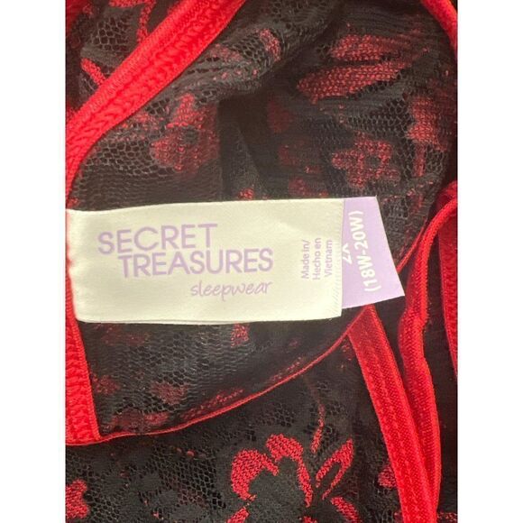 Secret Treasures Women’s Plus Black & Red Floral Lace Lingerie/Sleepwear Size 2X - Picture 9 of 10